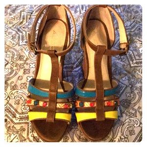 Aldo Multi-color Strappy Wedge